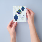 Budget Gold Blue Weihnachtsschmuck Einladung Flyer (Gruppe)