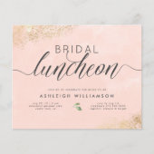 Budget Gold Blush Pink Wasserfarbe Bridal Luncheon (Vorderseite)