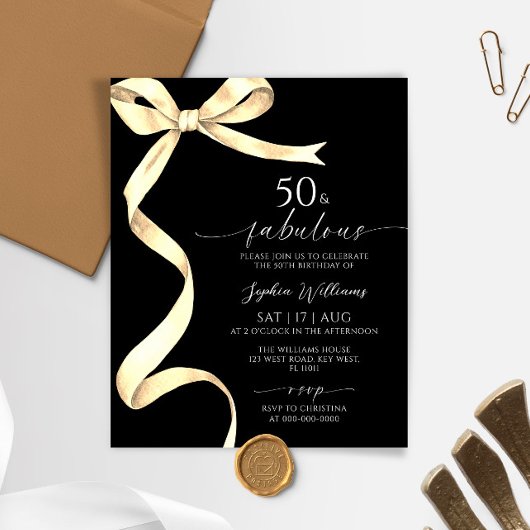 Budget Gold Bow 50 & fabelhafte Einladung zum Gebu