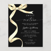 Budget Gold Bow Sweet 16 Geburtstag Einladung (Vorderseite)