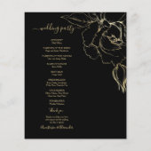 Budget Gold Classic Wedding Program Karte. Flyer (Hinten)
