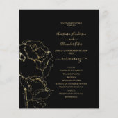 Budget Gold Classic Wedding Program Karte. Flyer (Vorne)