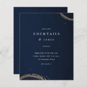 Budget Gold Cocktail Abendessen Party Einladung (Vorne/Hinten)
