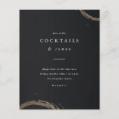 Budget Gold Cocktail Abendessen Party Einladung (Vorderseite)