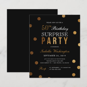 Budget Gold Confetti Black Überraschung Geburtstag
