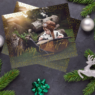 Budget Gold Confetti Frohe Weihnachts-Foto
