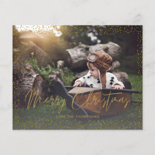 Budget Gold Confetti Frohe Weihnachts-Foto Flyer