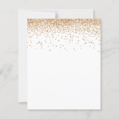 Budget Gold Confetti Glitzer Hochzeit Einladung (Rückseite)
