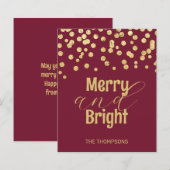 Budget Gold Confetti Red Christmas Card (Vorne/Hinten)