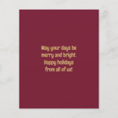 Budget Gold Confetti Red Christmas Card (Rückseite)