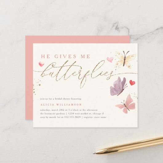 Budget Gold, das er mir schmetterndes Brautparty g (Vorderseite/Rückseite Beispiel)