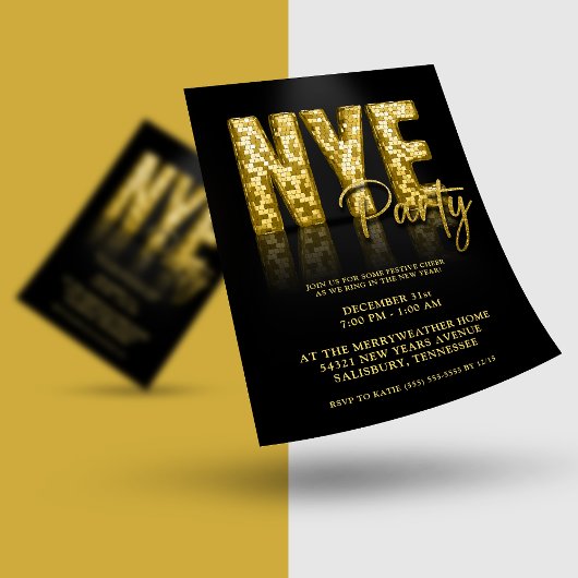 Budget Gold Disco Glitzer Silvester FLYER