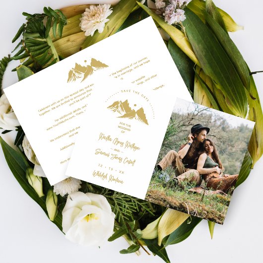 Budget Gold Effect Boho Rustic Mountains Photo