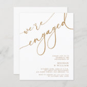 Budget Gold Elegant Wir sind Verlobte Engagement P (Vorne/Hinten)