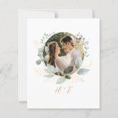 BUDGET Gold Eukalyptus Foto Monogramm Hochzeit (Rückseite)