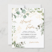 BUDGET Gold Eukalyptus Foto Monogramm Hochzeit (Vorderseite)