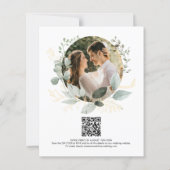 BUDGET Gold Eukalyptus Foto QR Code Hochzeit  (Rückseite)