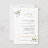 Budget Gold Eukalyptus Greenery Grad Party Einladu Einladung (Vorderseite)