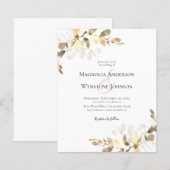Budget Gold Eukalyptus Wedding Einladung (Vorne/Hinten)