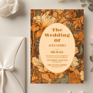 Budget Gold Floral Art Nouveau Hochzeit Flyer