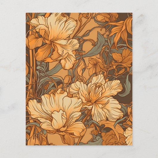 Budget Gold Floral Art Nouveau Wedding (Rückseite)