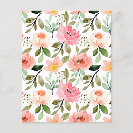 Budget Gold Floral Brunch & Bubbly Bridal Shower (Rückseite)