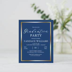 Budget Gold Frame Minimalistische Party Einladung