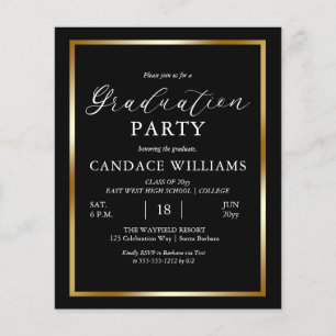 Budget Gold Frame Minimalistische Party Einladung Flyer