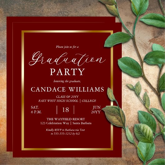 Budget Gold Frame Minimalistische Party Einladung Flyer