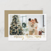 BUDGET Gold Frohe Weihnachts-Herz-Script-Foto Mitteilungskarte (Vorne/Hinten)