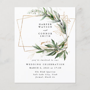 Budget Gold Geometric Eucalyptus Elegante Moss Flyer