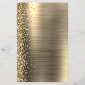 Budget Gold Glam Glitzer Hochzeitseinladung (Rückseite)