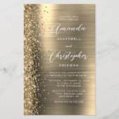 Budget Gold Glam Glitzer Hochzeitseinladung (Vorderseite)