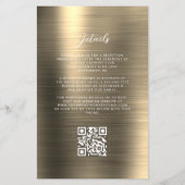 Budget Gold Glam QR Code Einladung Hochzeitsfeiern (Rückseite)