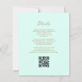 Budget Gold Glitter Mint Green QR Code Wedding (Rückseite)