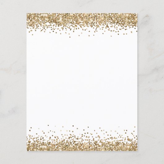 Budget Gold Glitzer 2024 Abschluss Einladung (Rückseite)