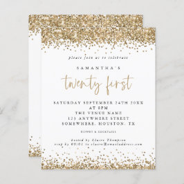 Budget Gold Glitzer 21. Party Einladung