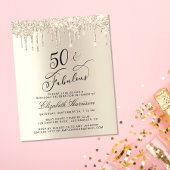 Budget Gold Glitzer 50. Geburtstag Einladung