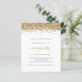 Budget Gold Glitzer Abend Hochzeit Einladung