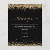 Budget Gold Glitzer Black 2024 Abschluss Danke (Vorderseite)