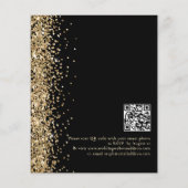 Budget Gold Glitzer Black QR Code Einladung Hochze (Rückseite)