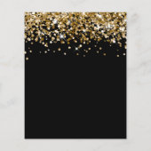 Budget Gold Glitzer Black Sweet 16 Einladung (Rückseite)