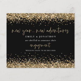 Budget Gold Glitzer Black Verlobung Ankündigung