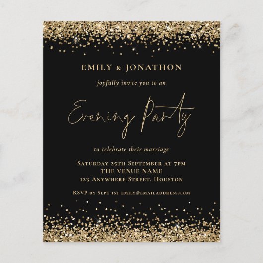 BUDGET Gold Glitzer Black Wedding Abend laden (Vorderseite)