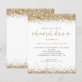 Budget Gold Glitzer Border Probe Dinner einladen (Vorne/Hinten)