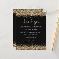 Budget Gold Glitzer Brautparty Black Vielen Dank