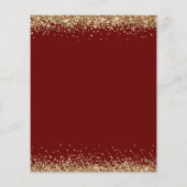 Budget Gold Glitzer Brautparty Burgundy Einladung (Rückseite)