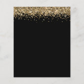 Budget Gold Glitzer Brautparty Schwarze Einladung (Rückseite)