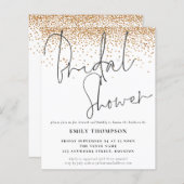 Budget Gold Glitzer Bridal Dusche Einladung (Vorne/Hinten)