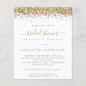 Budget Gold Glitzer Bridal Dusche Einladung (Vorderseite)